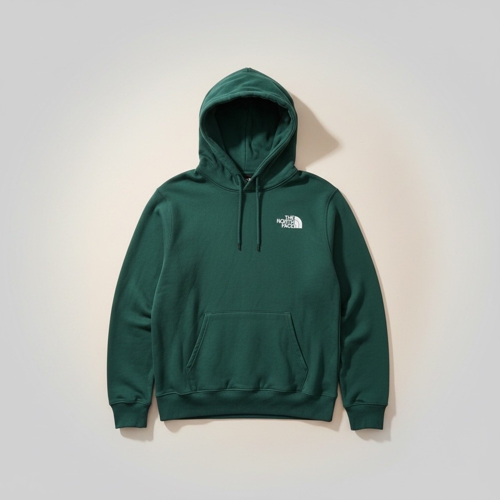 The North Face Mens Forest Green Plaid Box Logo Hoodie Sweatshirt A7ZWH Large